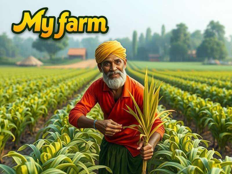 My Farm Crop Cultivation gameplay showing monsoon rain affecting crops