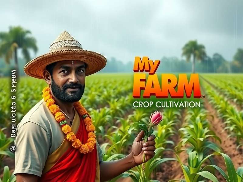 My Farm Crop Cultivation game cover showing Indian farmer with crops